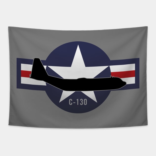 C-130 Hercules Military Airplane Tapestry by hobrath