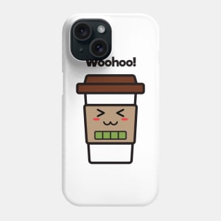 Woohoo! | Coffee Cup | Charging | High Battery | Cute Kawaii | White Phone Case