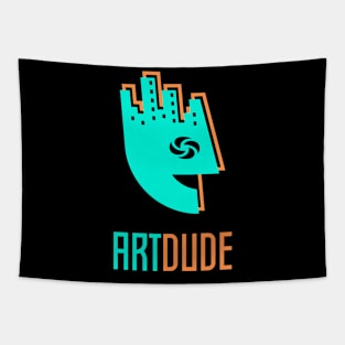 YourArtDude Logo In Green And Orange Tapestry