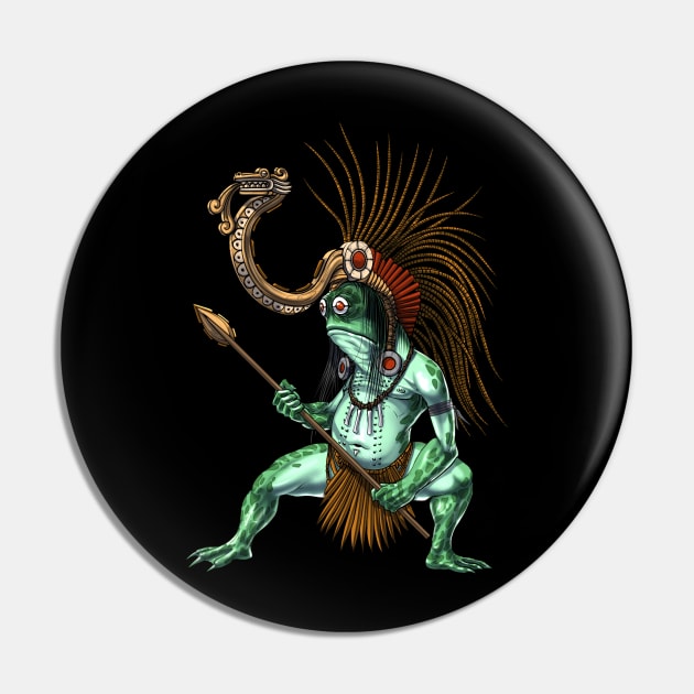 Aztec Warrior Deity Cueyatl Pin by underheaven