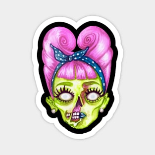 Halloween zombie Lady Face Magnet