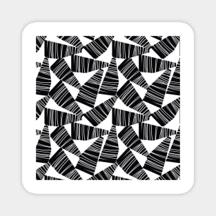 Abstract Black And White Shapes Collage Magnet