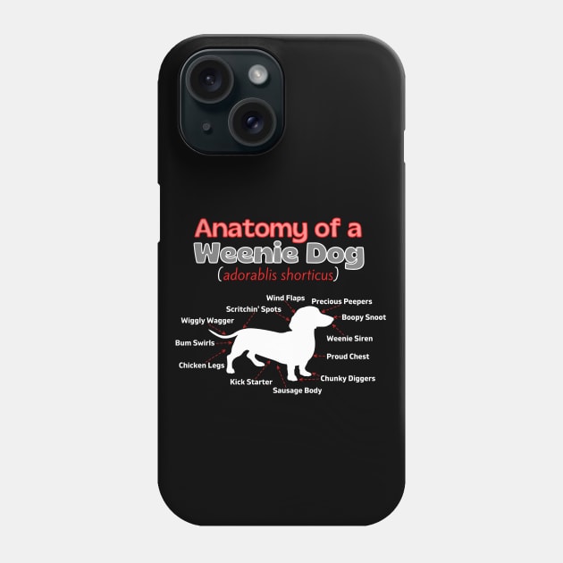 Anatomy of a Weenie Dog Phone Case by Weenie Riot