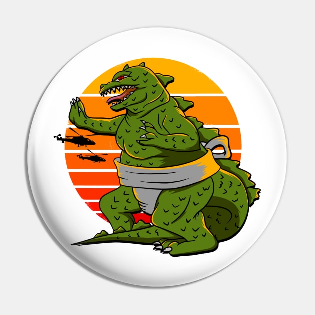 Kungfu Godzilla Pin by Summerdsgn