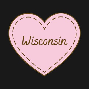 I Love Wisconsin Simple Heart Design T-Shirt