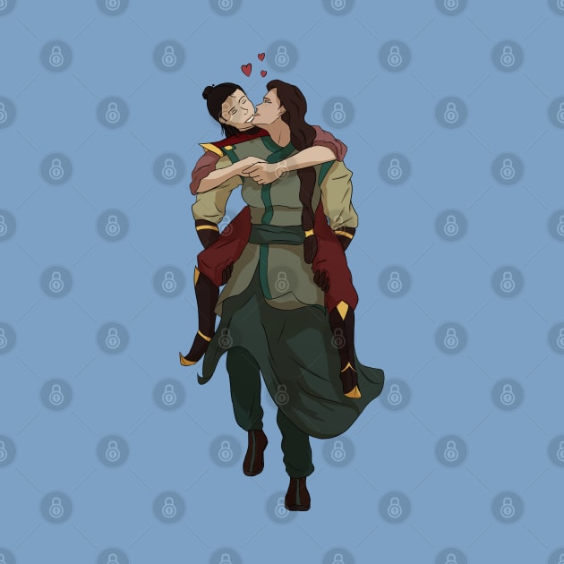 Kyoshi carrying Rangi by Silentrebel