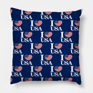 i love usa independence day 4th of july / american flag heart Pillow