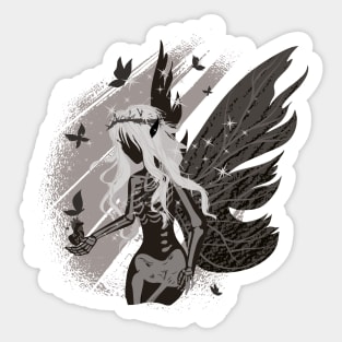 Dark Fairy on a Skull - Dark Fairy - Sticker