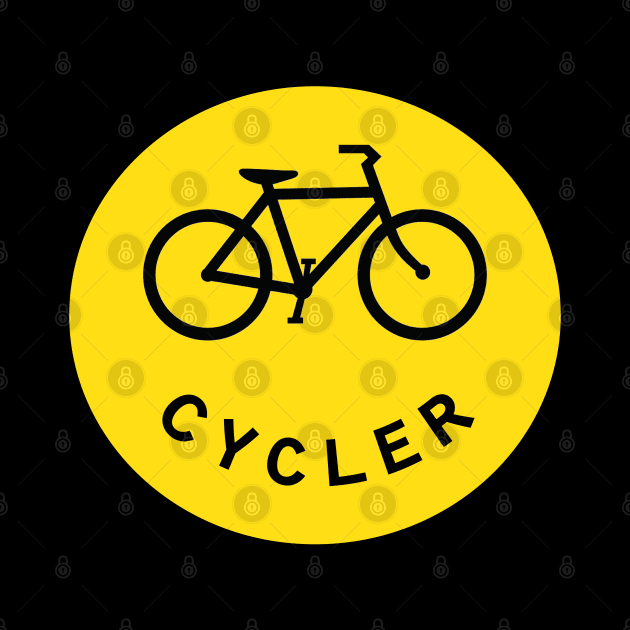 cycling cycler yellow circle by 4wardlabel