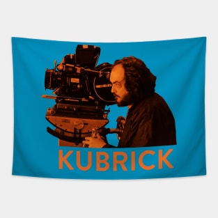 An Orange Stanley Kubrick Behind the Camera Tapestry