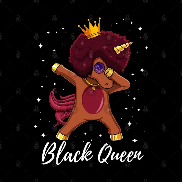 Dabbing Unicorn Afro Girl Proud Black Queen by HCMGift