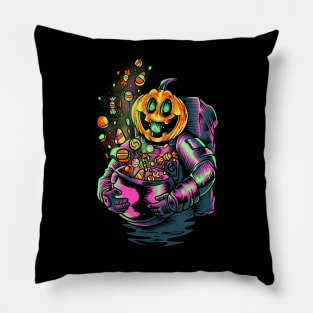 Astronaut pumpkin halloween trick or treat Pillow