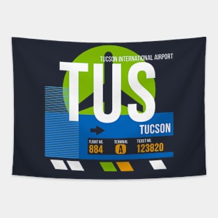 Tucson (TUS) Airport // Retro Sunset Baggage Tag Tapestry