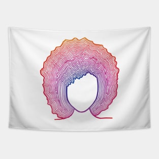 Pink afro line design Tapestry