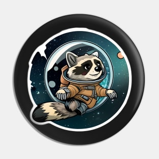 Ronald the Racoon but he's trapped in a big glass orb in space Sticker Pin