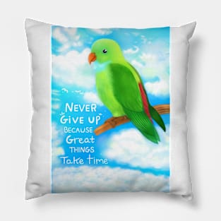 Green Parrot Pillow