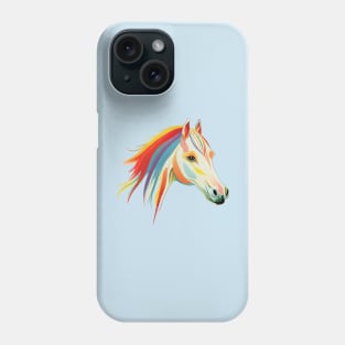 Beautiful Horse with Rainbow Mane on Pink Phone Case