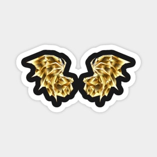 Gold Polygonal Dragon Wings Magnet