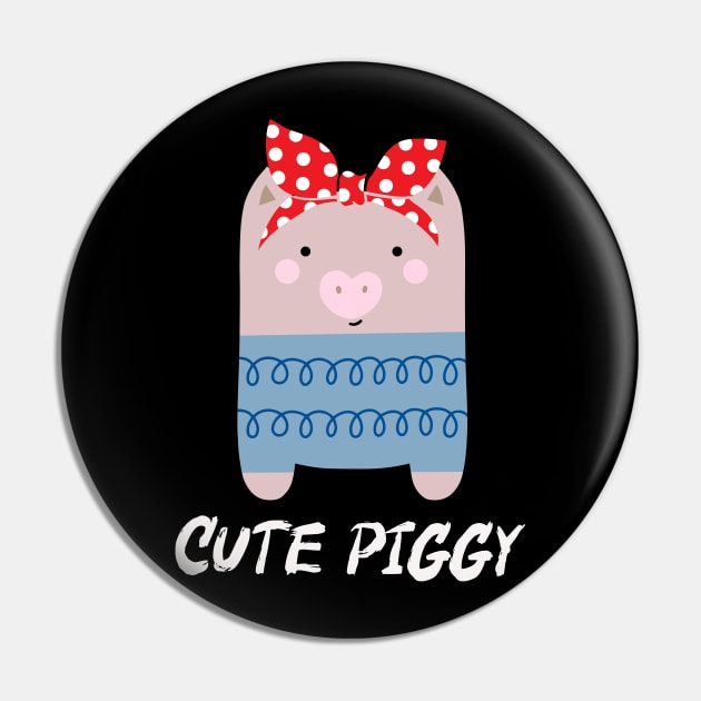 Cute Piggy with bandana i love piggy Pin by sevalyilmazardal