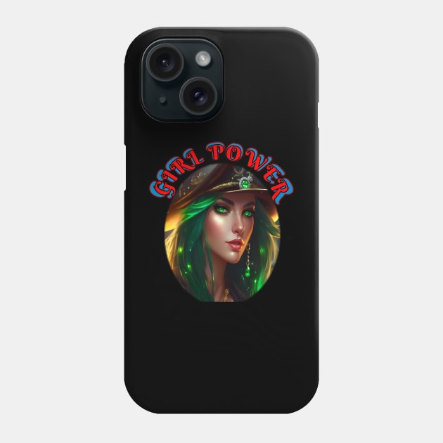 Girl power, Green eyed pirate queen Phone Case by sailorsam1805