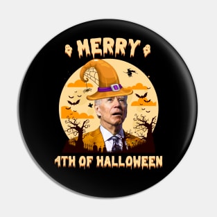 Funny Confused Biden Merry 4th Of Halloween Pin