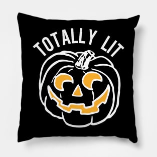 Totally Lit Jack-O-Lantern Pillow