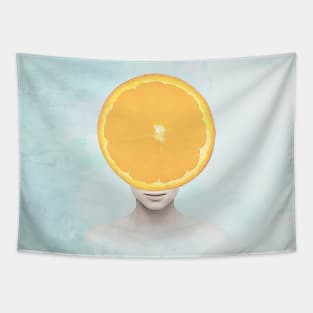 Orange head portrait Tapestry