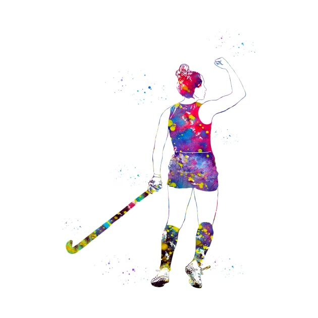 Field Hockey Player Girl by erzebeth