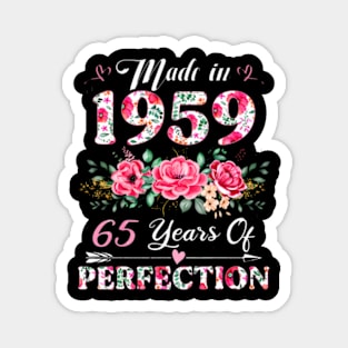 Year Old Made In 1959 Floral 65th Birthday Magnet