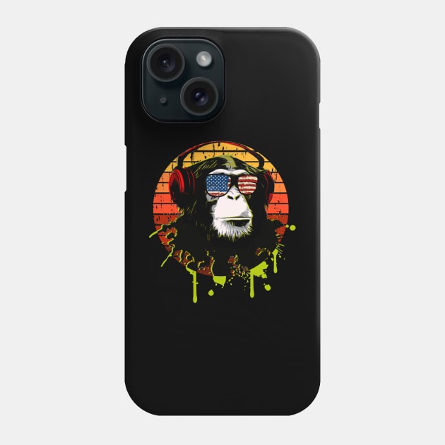 American Monkey DJ Phone Case by sticker happy