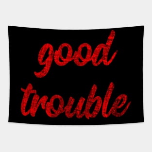 Good Trouble red texture Tapestry