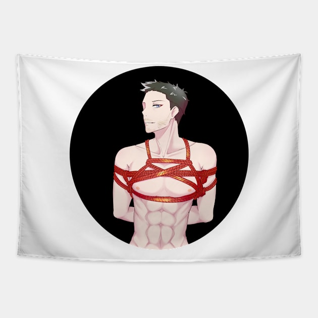 Manga Shibari Bondage Boy Tapestry by ShibariZone