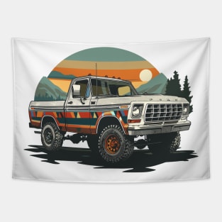 Retro Sunset Highboy Tapestry