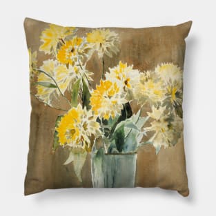 Vase with Yellow Flowers by Hannah Borger Overbeck Pillow
