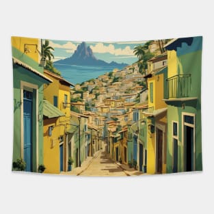 Escadaria Selaron Brazil Vintage Tourism Travel Poster Tapestry