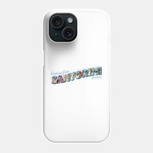 Greetings from Santorini in Greece Vintage style retro souvenir Phone Case