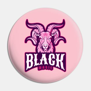 Black Magic Cute Pink Goat Baphomet with Pentagram Pin