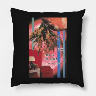 Pink in The Night - Mitski inspired collage art Pillow