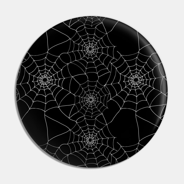 Halloween Spider Cobwebs Pattern Pin by HotHibiscus