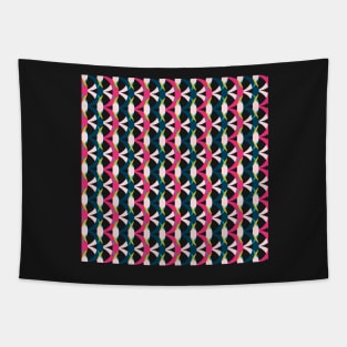 Pink and dark blue vertical retro geometrical semicircles pattern Tapestry