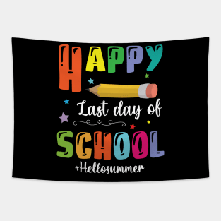 Happy Last Day Of School Hello Summer Teacher Student Senior Tapestry