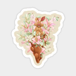 Rabbit, symbol of 2023 and lilies Magnet