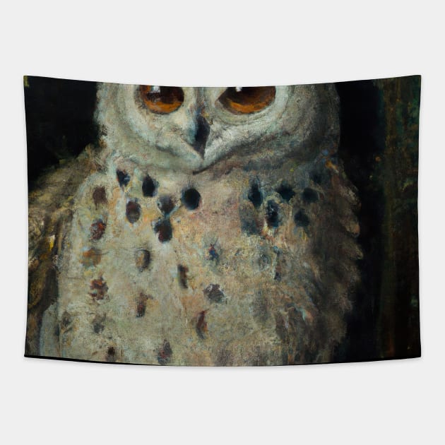 Owl with a Crown Tapestry by maxcode