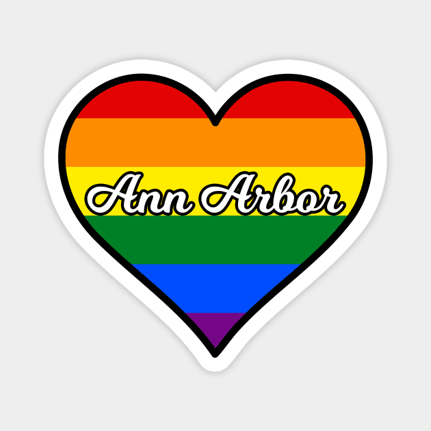Ann Arbor Gay Pride Heart Magnet by fearcity
