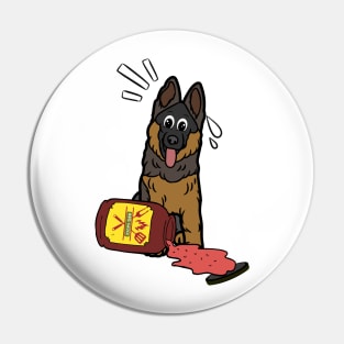 Funny guard Dog spilled BBQ sauce Pin