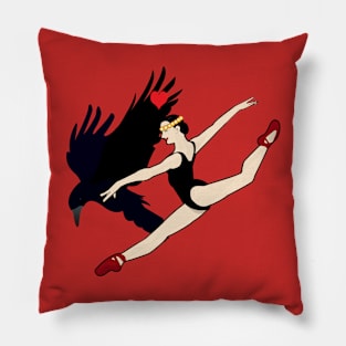 Ballerina and Black Crow Pillow