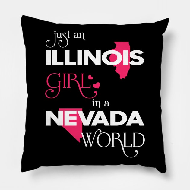 Just Illinois Girl In Nevada World Pillow by FaustoSiciliancl