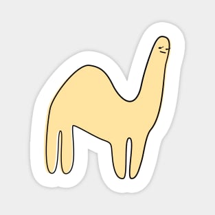 Cute Silly Simple Minimalist Pastel Yellow Camel Small Icon Magnet