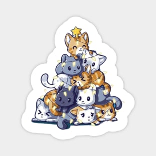Christmas tree with cats Magnet