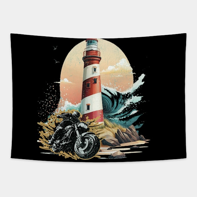 Let's Live, Vintage Motorcycle ,American customs Tapestry by Customo